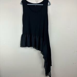 Ashley Stewart Asymmetrical Tunic Top Black Whimsigoth Witchy Fairy Grunge 18/20